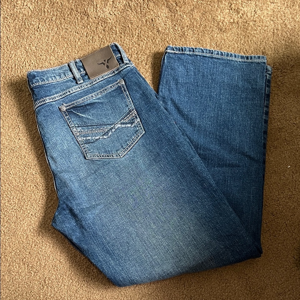 Wrangler Men's Classic Blue Straight Jeans 36X32